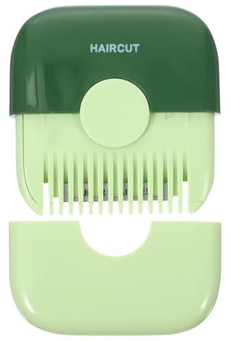 Peigne Tondeuse à Cheveux Manuel Vert en Abs et Acier Inoxydable | Coupe-bordures Portable, pour Frange et Pointes Fourchues, Usage Manuel, Design Simple pour Femmes