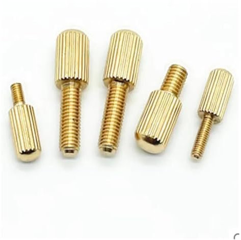 BUUV 20 Stück M3 M4 M5 Reines Messing Lange Typ Rändelschrauben mit kleinem Kopf Metrischer Rändelkopf Manuelle Einstellschrauben A1 (Color : Pure Brass, Size : 20MM_M5 20PCS)