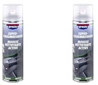 2x 500ml Super Schaumreiniger Presto Reinigung von Autoinnenraum, Reiniger Polster, Teppich, Textilien, Leder, Vinyl, Kunststoff, Gartenmöbel
