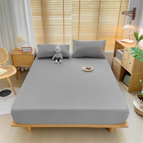 LSZHBSL Flauschige Spannbettlaken 150x200+30cm/3pcs bettlaken Baumwolle spannbetttücher mit Gummiband - Spannbetttücher für Schlafzimmer Matratzenhöhe bis 30cm