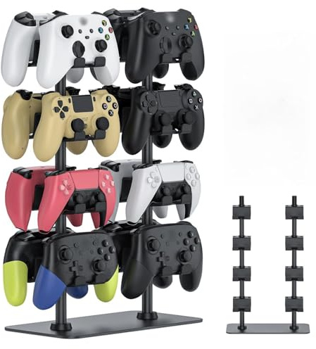 Controller Halter für 16 Gaming Controller [Maximale Kapazität] Controller Halterung Kopfhörer Ständer mit Aluminium Basis für PS5 PS4 Nintendo Switch Xbox Controller und Alle Headset Ständer Schwarz