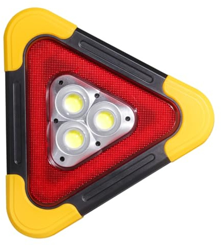 JECOMPRIS Triangolo Di Emergenza Riflettente Luce Led Per Auto Realizzato in Robusto Materiale Abs Facile Da Trasportare e Utilizzare Per Sicurezza Stradale
