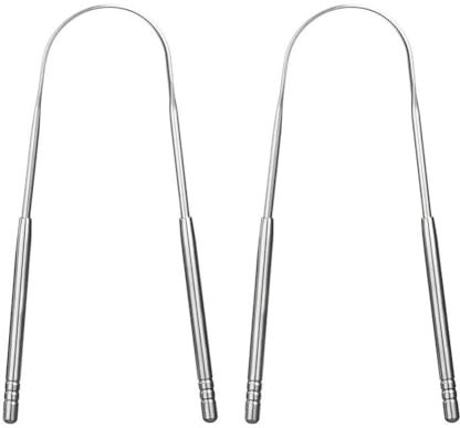 Tongue Cleaner, 2 Pcs Tongue Cleaning Scraper Tool Oral Care Brush Oral Hygiene Product (U-Style)