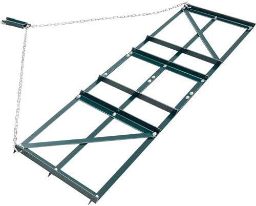 Lasnten Drag Harrow - Rastrillo de arrastre de 74 x 20 x 2 pulgadas con cadena de acero para tractor, rastrillo eléctrico para ATV, UTV, tractor