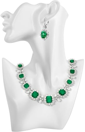 Flexzion Présentoir buste de bijoux - Mannequin de boucles d'oreilles en résine blanche pour la vente et la présentation - Présentoir de collier buste pour spectacle, boutique, petite entreprise et