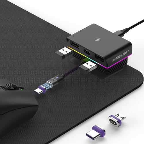 for G Pro X Superlight 2 Gaming Mouse Charging Dock for Razer Viper V3 Pro(2024), PRO X Superlight 2 Lightspeed and Universal USB C Wireless Mouse Magnetic Desktop Charger RGB Gaming Room/Man Cave