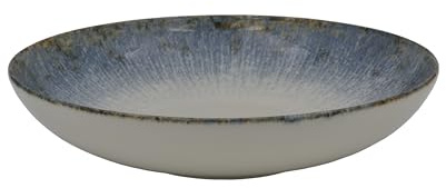 METRO Professional Assiette Creuse Janina, Grès, Ø 26 cm, Motif Spirale Bleu et Blanc, Empilable, Lot de 6 (Ø 26 cm creuse)