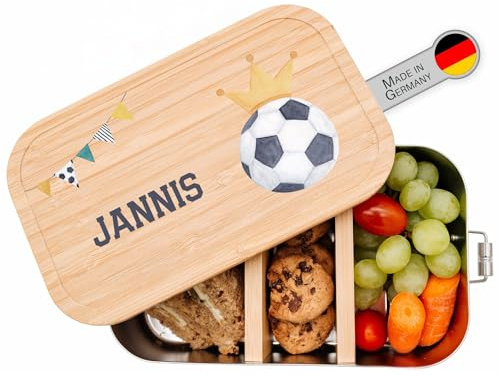 wunderwunsch Personalisierte Brotdose - Robuste und Individuelle Edelstahl Brotdose mit Namen - Geburtstags Geschenke, Geschenk Mädchen Fee für Kita, Schule, Kindergarten
