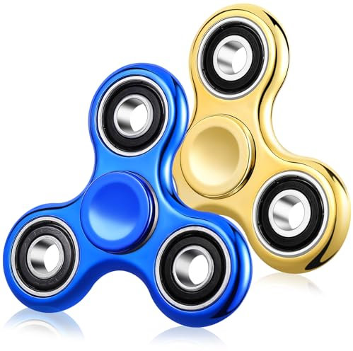 Fidget Spinner 2 Pack, Stress Angst Relief Sensory Fidget Spielzeug für Kinder Erwachsene, Coole galvanische Fidget Spinner für ADHD Autismus Geburtstag Gifts Klassenzimmer Preise für Jungen Mädchen