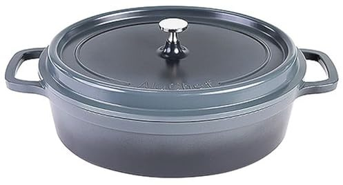 Contacto AluChef® Cocotte - Pentola ovale, 35 x 29 cm, colore: Grigio