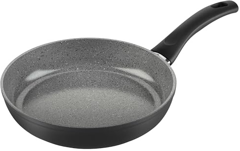 BALLARINI Bari Bratpfanne, 24 cm, Aluminium, Keramik-Antihaftbeschichtung, kratzfeste Keramikpfanne für alle Herdarten, Induktionsgeeignet [Made in Italy], Schwarz / Grau