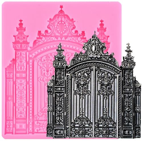 XMOLDNMS Castle Gate Silicone Mould Gate Fondant Mould for Cake Decorating Cupcake Topper Chocolate Gum Paste Candy Polymer Clay