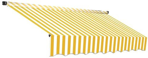 SXKJQER Wechseln Balkonmarkisen Sonnenschutz Stoff ，Markisenstoff Markise Markisenbespannung Ersatzstoff Balkon Markise Wasserabweisend Sonnenschutz Ersatz Markisentuch(Yellow,6x2.5m(20x8.2ft))