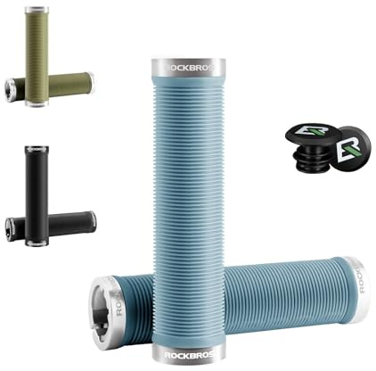 ROCKBROS Fahrrad Lenkergriffe mit Alu Double Lock, 22mm Fahrrad Lenker Griffe Ergonomisch, Universal für Mountainbike Rennrad Klapprad Roller Fahrradlenker
