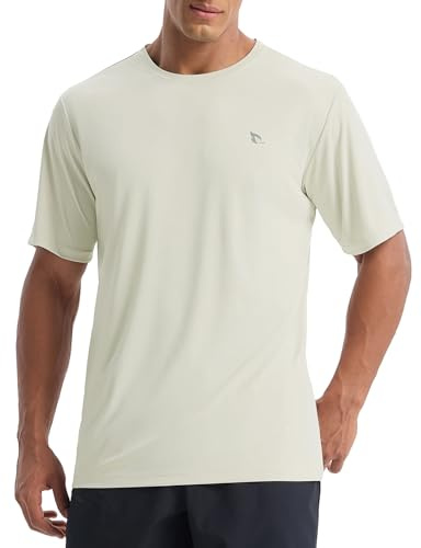 baleaf UV-tröja herr sport t-shirt simtröja vatten UPF 50+ sportskjorta träningströja fitness skjorta funktionell skjorta snabbtorkande gym, Beige, XXL