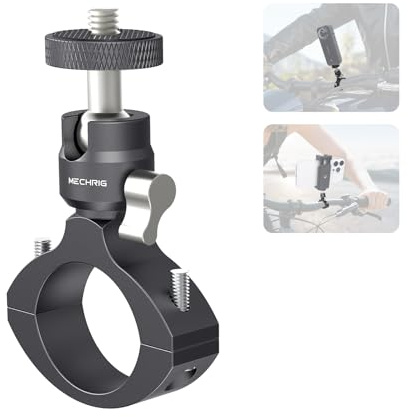 Mechrig Trípode de montaje de abrazadera de 360 grados de 27-35 mm para manillar de bicicleta y motocicleta para cámara de acción GoPro 13/12/11/10 (solo soporte de abrazadera de cabeza esférica)