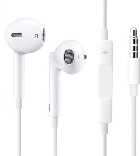In-Ear Headphones,3.5mm Jack Wired Headphones with Microphone and Volume Control,HiFi Stereo Noise Isolating Earphones for Samsung,iPad,iPhone,iPod,PC,MP3,Laptop,Tablets and More 3.5mm Audio Devices