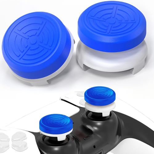 TEUVO FPS Thumb Grips Caps for PS5 PS4 Controller Thumbstick Grips to Help with Aim Controller Thumbstick Caps for PS5 Silicone Joystick Accessories Kit Reduce Thumb Fatigue Improved Comfort Accuracy