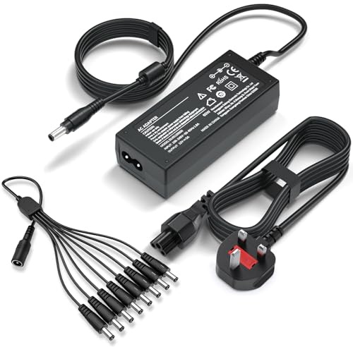 12V 5A 60W Security Camera Power Adapter with 8-Way Power Splitter Cable