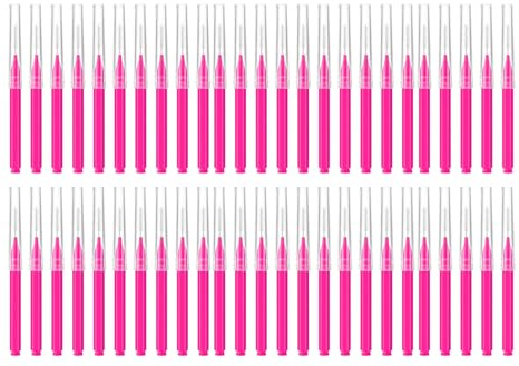 50 pezzi Micros Sopracciglio Spoolie Brush con Caps Brow Laminazione Strumento Ciglia Pennello Multifunzionale Micros Lash Comb