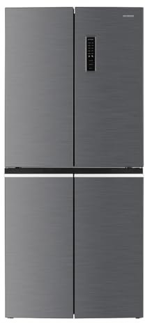 Hyundai Frigorífico de 4 Puertas Inox, 4 Puertas. H418800ENFX, Capacidad 362 Litros, No Frost, Multi Air Flow, Bajo Nivel Sonoro, Clasificación Energética E