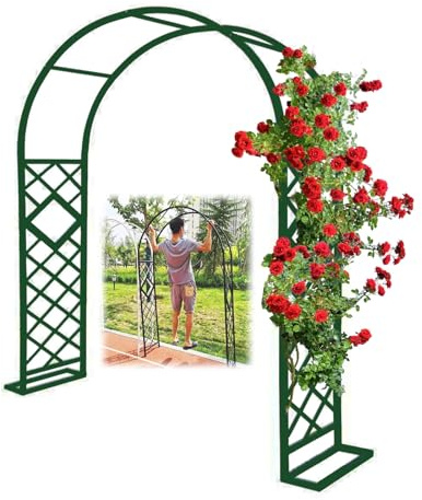Arco da giardino in metallo, kit 300 140 220 180 260 340 cm estensibile con base per piante da esterno rose, arco nuziale fai da te, facile montaggio