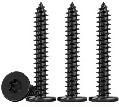 ‌Drenky Tornillos Torx Negro M5 Tornillo Autotaladrante de Cabeza Plana 50 Piezas M5x40mm, Tornillos Roscachapas En Acero Inox V2A Para FijacióN En Madera Y Proyectos DIY