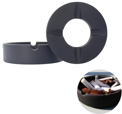 TTNBrizzel Silikon Aschenbecher Windaschenbecher Aschenbecher mit Deckel Unzerbrechlich Hitzebeständig Dekorativer für Zuhause und Büro,Schwarz