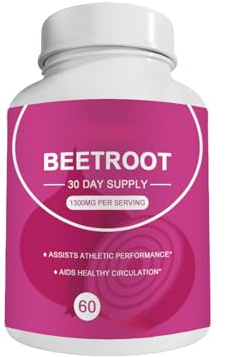 Racine de betterave / – 1300 mg de poudre de betterave/Favorise la circulation sanguine,1Pcs
