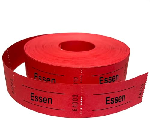Rollen-Gutscheine/Wertmarken Aufdruck Essen (Rot, 1000 Abrisse)