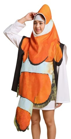 Fischkostüm für Erwachsene – Halloween-Cosplay-Kostüm, lustiges Marine-Kostüm | Hai-Outfit | ärmellose Zeremonie-Kleidung für Theateraufführung, Urlaub, Show