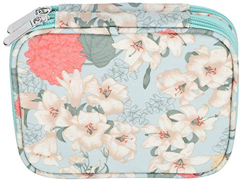 Changor Bolsa de Ganchillo para Coser con Cremallera de Doble Cara, Tela Oxford Hecha a Mano, Paquete Organizador para Tejer para Madre y Abuela, Material 600D Ecológico, 17,5x14x4cm (Bolsa Verde