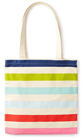 Kate Spade New York Canvas Tote Bag with Interior Pocket, Candy Stripe