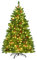 COSTWAY 135/200cm Künstlicher Weihnachtsbaum mit warmweißer LEDs, Tannenbaum mit Metallständer & Tannenzapfen & rote Beeren, Christbaum PVC Nadeln, Kunstbaum Weihnachten Klappsystem, grün (135cm)
