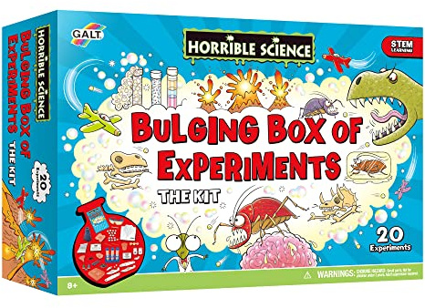 Galt Bulging Box of Experiments - Educational Kids Science Kit for Girls and Boys - Giant Craft Kit for Kids with Over 20 Eye-Popping Science Experiments - Science Kits for Kids Age 8 Years Plus