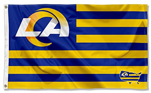 Los Angeles Rams USA American Nation Stripes 3x5 Grommet Flag