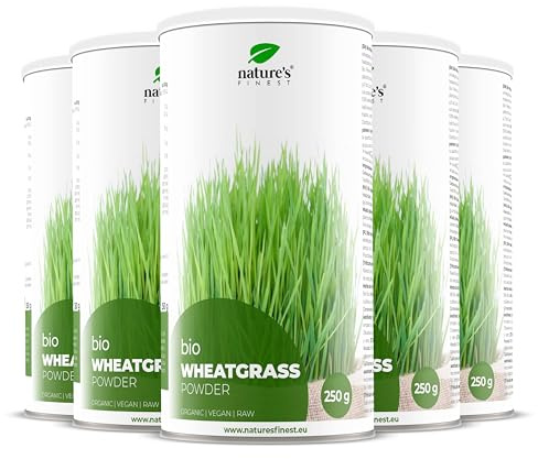 Nature's Finest biologique Poudre d'herbe de blé | Jeune agropyre biologique 100% naturel | Riche source de protéines, de fibres et de chlorophylle | Qualité testée par des tiers