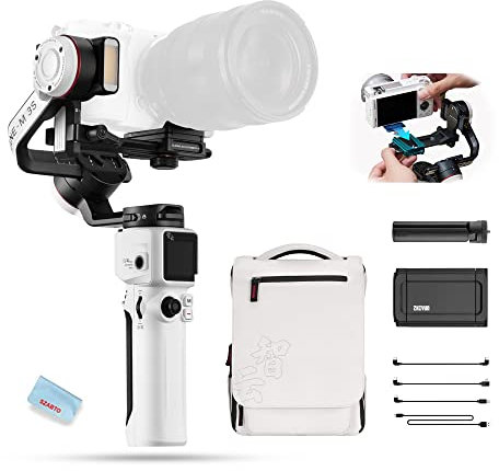 Zhiyun Crane M3S Combo Stabilisateur Gimbal 3 Axes,Conception Tout-en-Un,pour Caméras sans Miroir/Caméra Action/Smartphone,pour Sony Canon,pour Gopro,avec Clip de Téléphone/Trépied/Sac à Dos