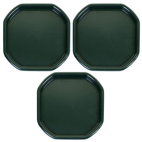 CHPL Childrens Fun Play Sand Pit Tray Plastic Small Mixing Tray 70cm x 70cm Assorted Tuff Tray Kids Messy Activities For Cement Mortar and Sand Plastering - (Set Of 3, Dark Green)