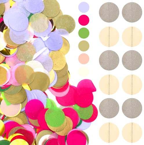 Coriandoli colorati 10000 pezzi, coriandoli grandi di compleanno da 2,5 cm, decorazioni da tavola rotonde multicolore, decorazioni per feste di compleanno con coriandoli di carta (100g)