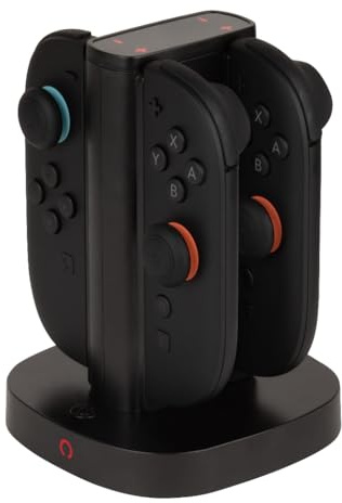 Konix Station de rechargement pour 2 Paires de manettes Joy-Con Nintendo Switch 2 - Indicateur de Charge LED - Connexion USB Type A - Noir