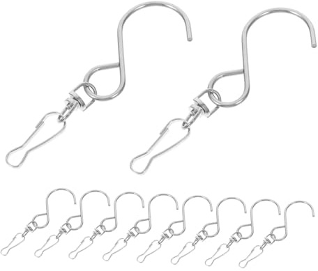 SUPVOX 10pcs Swivel Hooks Clips Clip Swivels Wind Spinners Spiral Hangers for Hanging Wind Spinners Bird Feeder