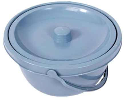 YsXoWiui Pot de Chambre Adulte avec Couvercle Anti-Odeurs, Bassine Hygiénique Portable Anti-Éclaboussures pour Personnes Âgées et Mobilité Réduite, Toilette de Voyage et Domicile Léger, 28x17 cm