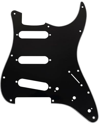 Musiclily Pro 11-Loch ST Gitarren Schlagbrett Pickguard 3-lagig Schwarz | für Squier Sonic Strat SSS E-Gitarre