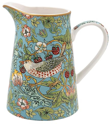 The Leonardo Collection William Morris Erdbeerdieb-Krug, 500 ml, für Küche und Zuhause, schönes Geschirr aus feinem Porzellan zur Dekoration, langlebiges und praktisches Sahne-, Milch- oder Wasserkrug