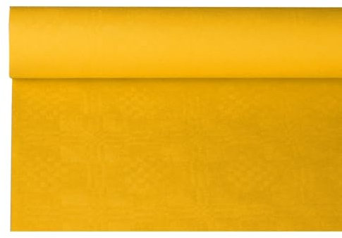 PAPSTAR Papiertischtuch mit Damastprägung 8 m x 1,2 m gelb 18596 Papiertischdecke Papiertischtuch Einwegtischdecke Tischtuchpapier