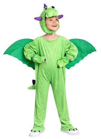 Ikumaal Drachen-Kostüm, SY20 104-110, für Kind-er, Dino Drache Märchen Kostüm-e Fasching Karneval Kleinkinder-Karnevalskostüme Kinder-Faschingskostüme