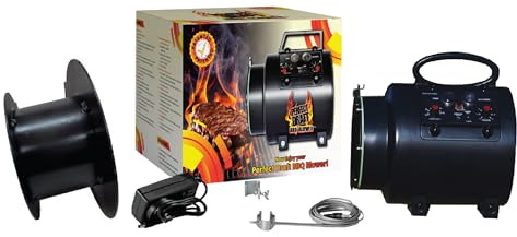 Perfect Draft BBQ Blower 4.0 for Offset Smoker Grill - Designed in Texas, Patented in the USA - Battery Powered BBQ Fan for Outdoor Barbecue