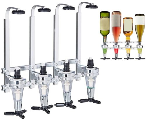4/6 Bottle Wall Mounted & Rotary Stand Drinks Optic Dispenser Party Bar Butler by Crystals® (4 Bottle Wall Mounted)