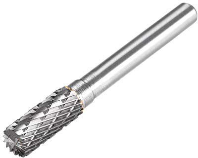 sourcing map Tungsten Carbide Rotary Files 1/4 Shank, Double Cut Top Toothed Cylinder Shape Rotary Tool 8mm Dia, for Die Grinder Drill Bit Wood Soft Metal Carving Polishing Model Engineering